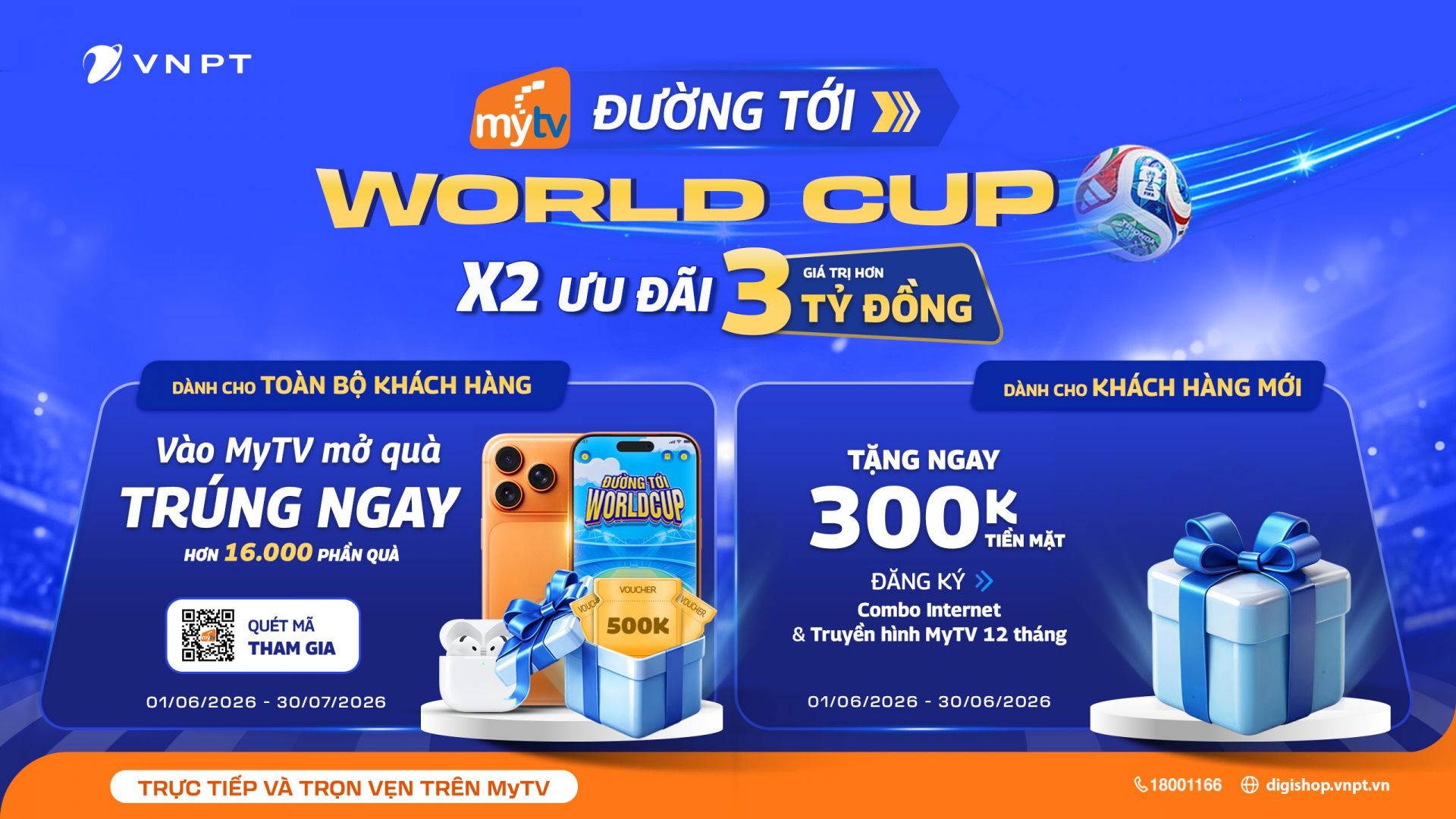 MyTV ưu đãi hơn 3 tỷ đồng mùa World Cup 2026™