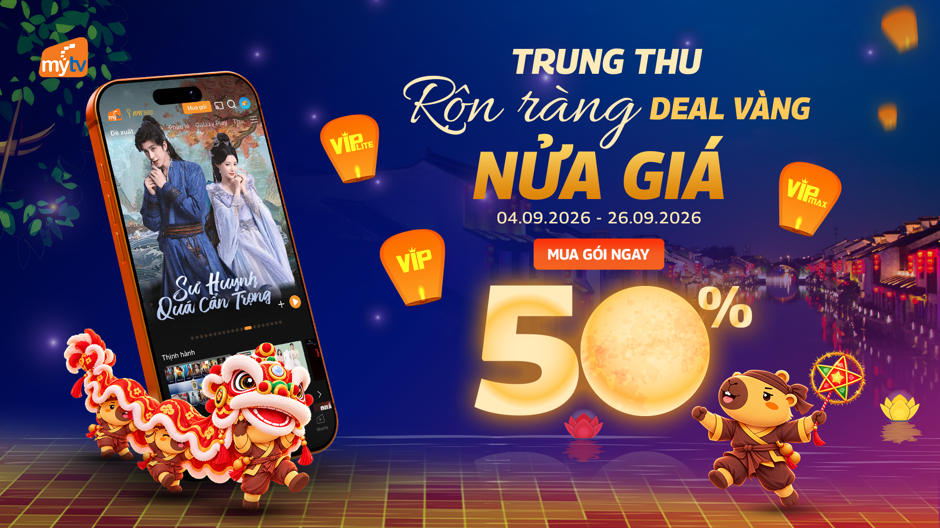MyTV tung deal Trung thu: Giảm 50% gói cước đa nhà mạng